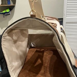 Chic Tan and Cream Dog Carrier Bag